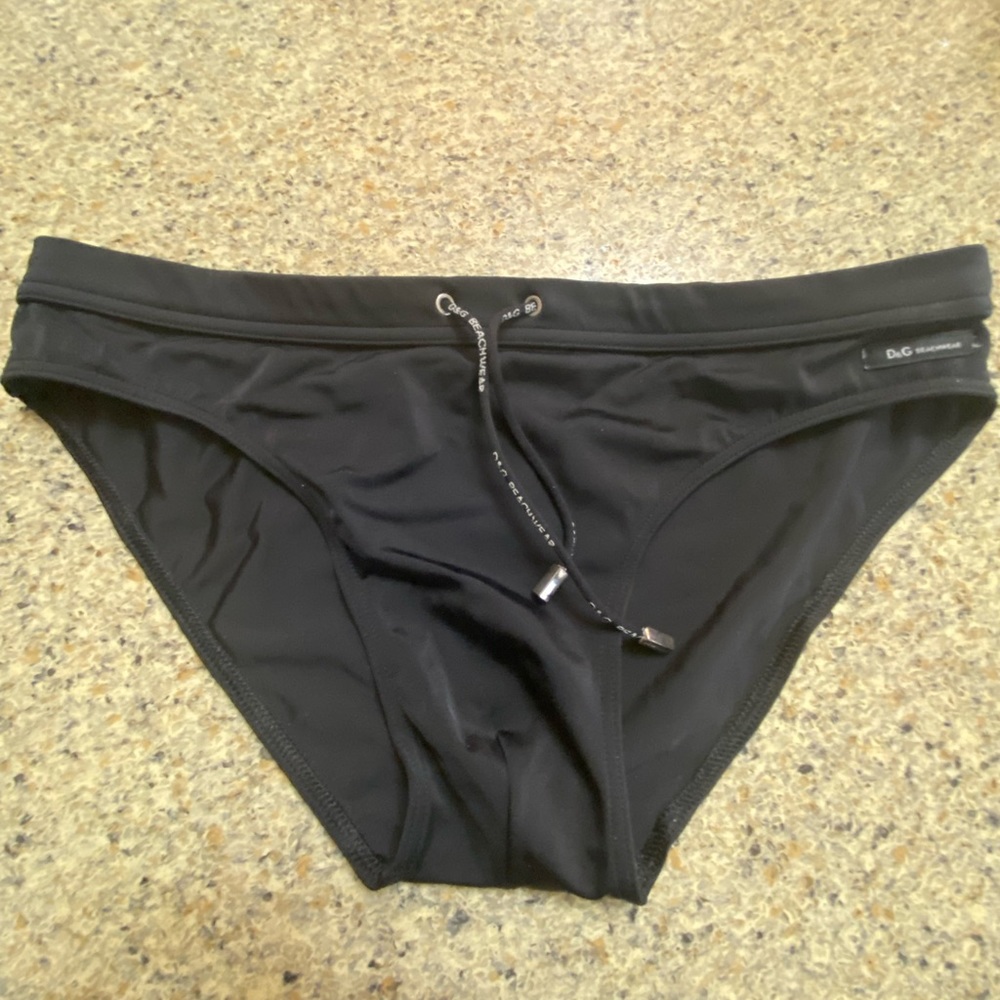 Swimsuit men’s briefs, D&G brand black soft fabric